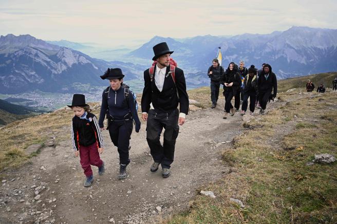 Imagen del funeral del Pizol. Este domingo en Wangs (Suiza)