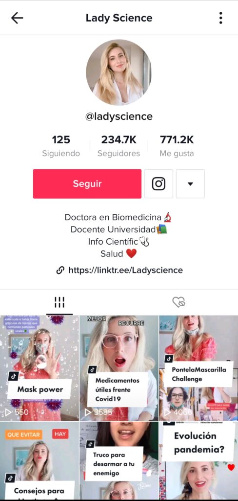 Lady Science, de la ciencia a Tik tok